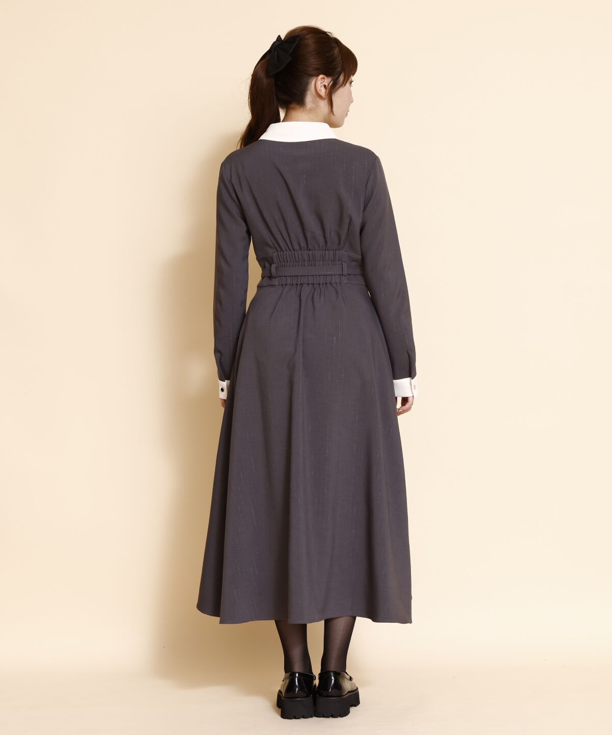 REDYAZEL「バイカラーフレアシャツワンピース」|ワンピース|