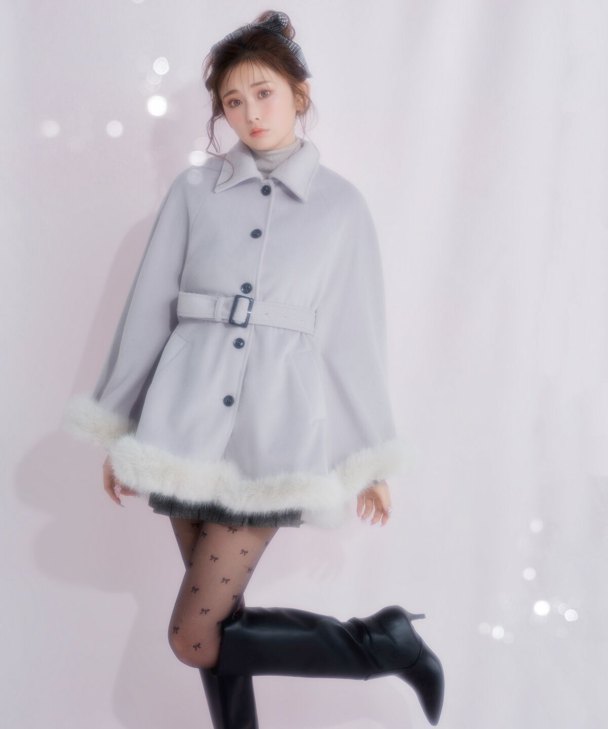 REDYAZEL「ファーケープデザインコート」|その他|グレー