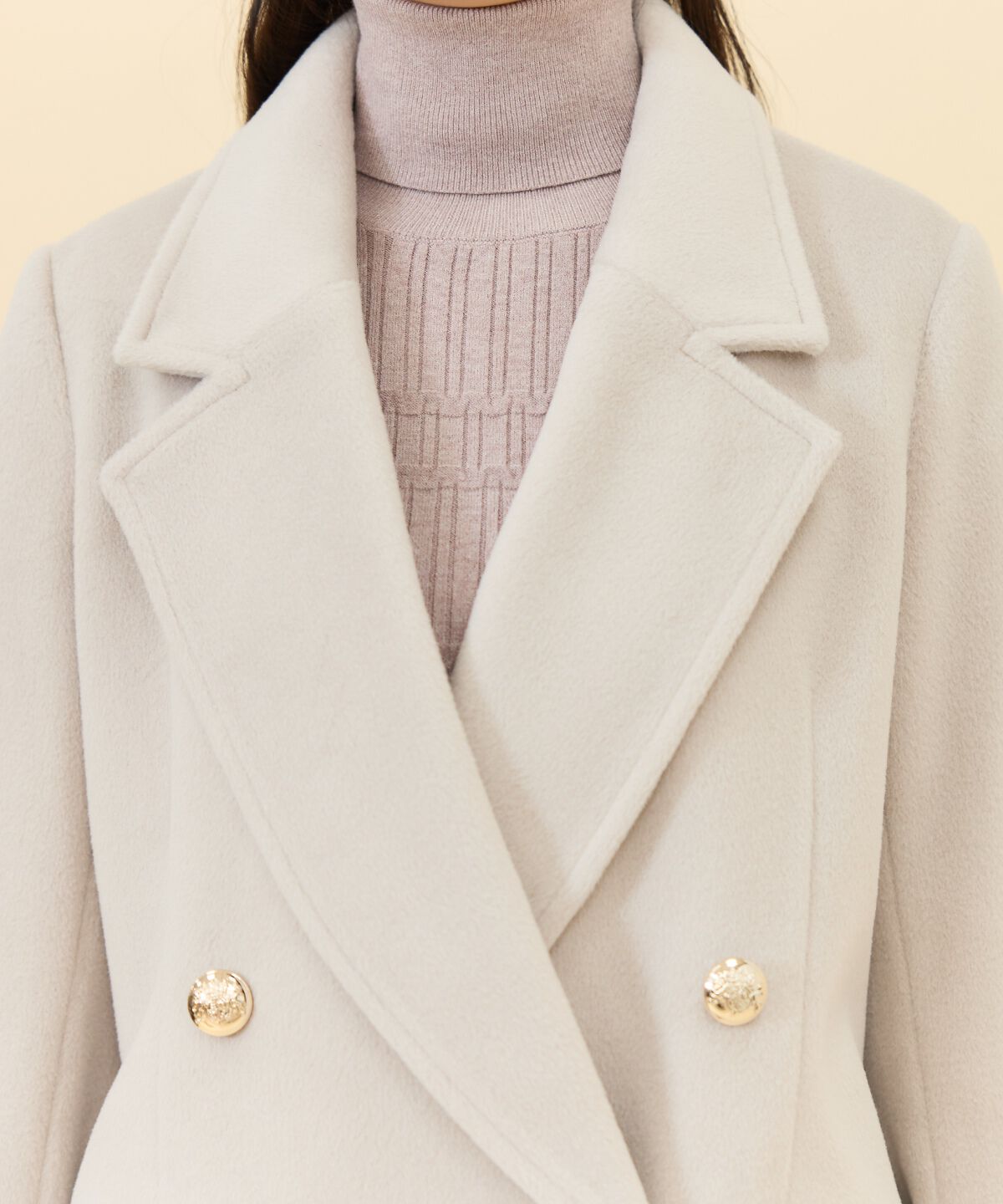 REDYAZEL「カットメルトンダブルショートコート」|ステンカラーコート|