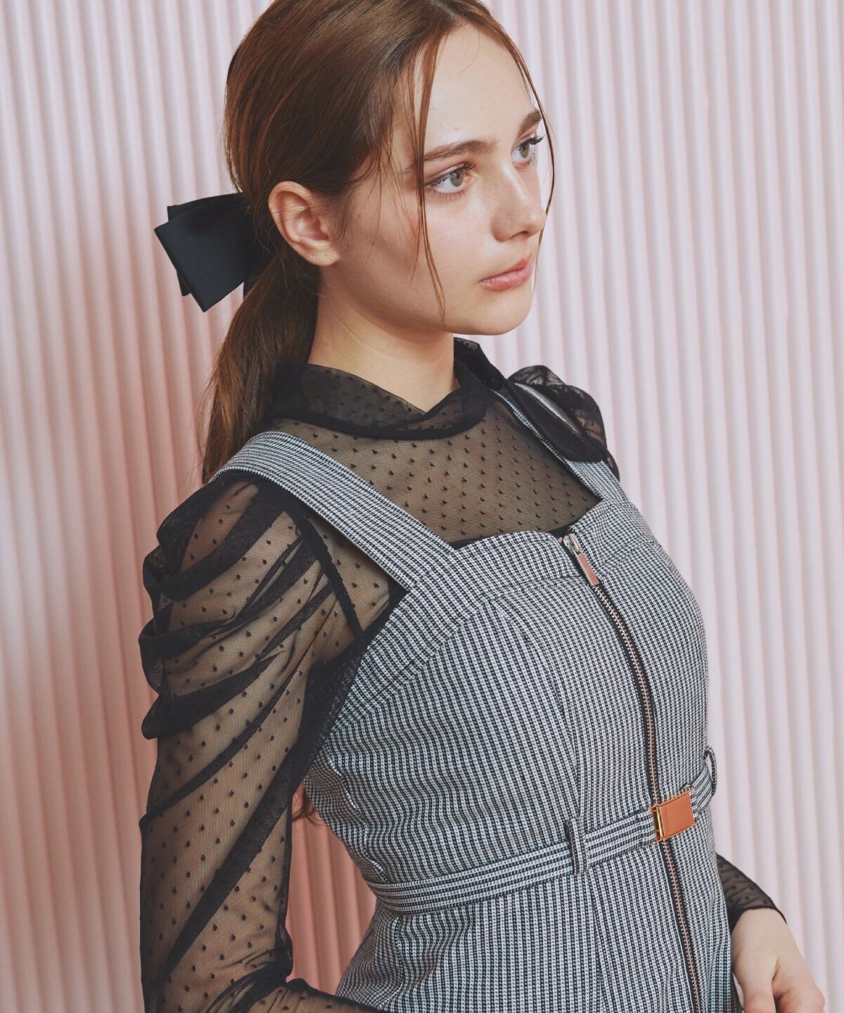 REDYAZEL「サイドプリーツジャンパースカート」|ジャンパースカート|