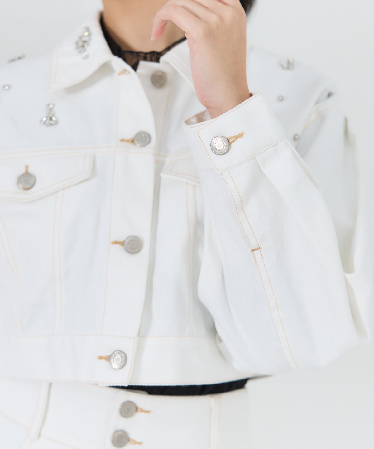 REDYAZEL「ビジューデニムジャケット」|デニムジャケット|