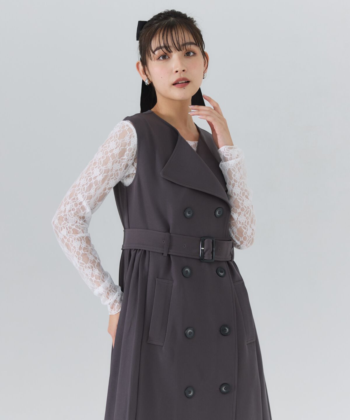 REDYAZEL「3WAYサイドプリーツトレンチコート」|トレンチコート|