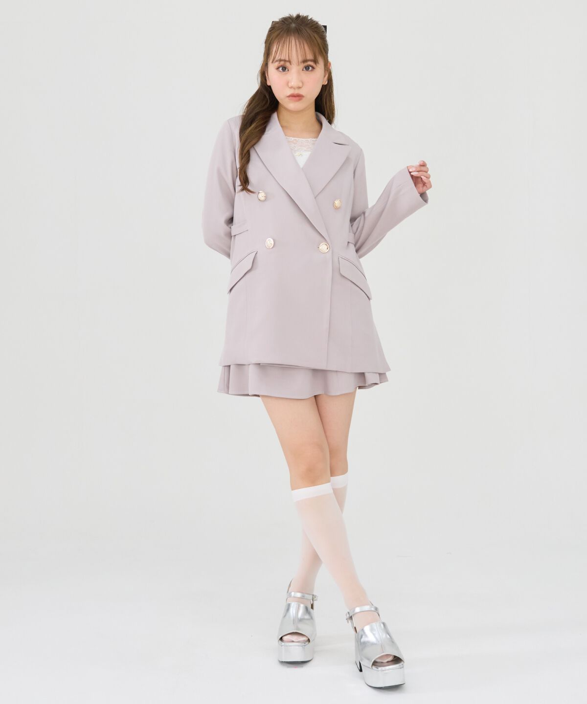 REDYAZEL「サイドベルトダブルジャケット」|テーラードジャケット|