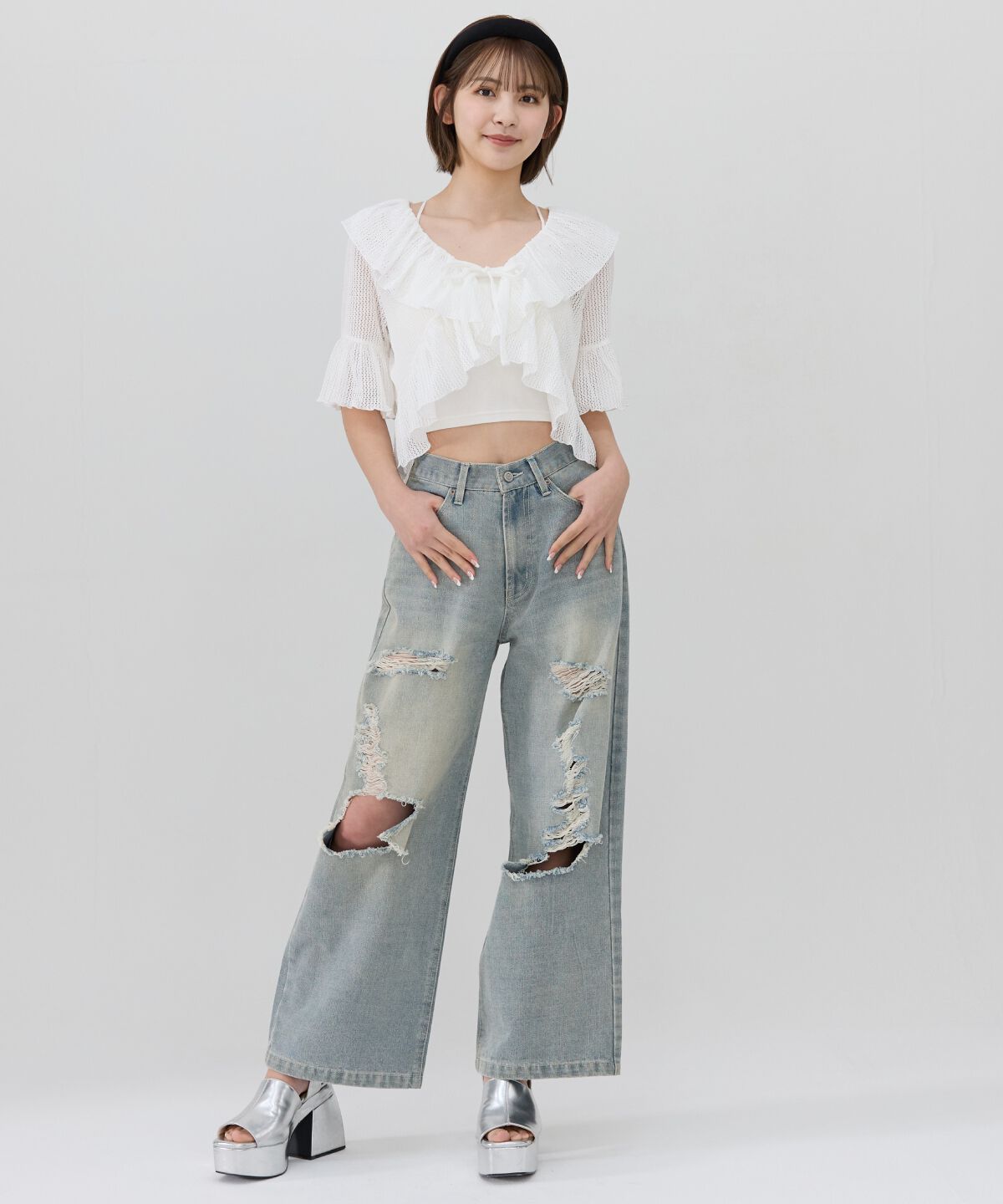 REDYAZEL「クロシェフリルカーディガン」|カーディガン|