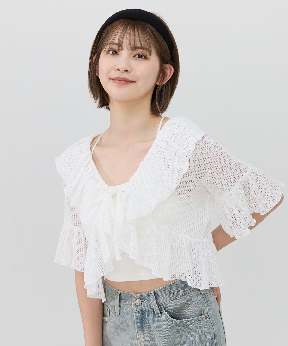 REDYAZEL「クロシェフリルカーディガン」|カーディガン|