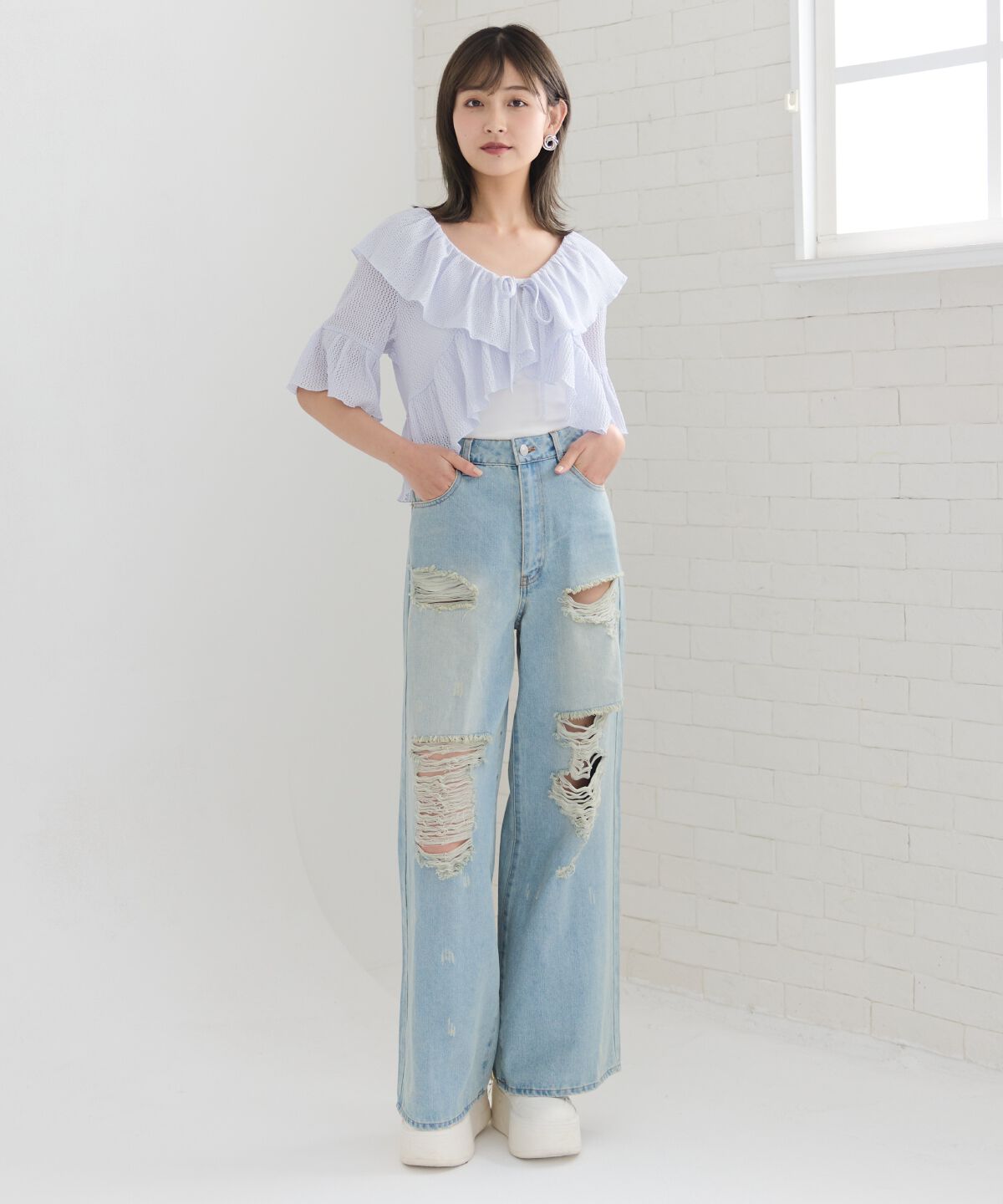 REDYAZEL「クロシェフリルカーディガン」|カーディガン|