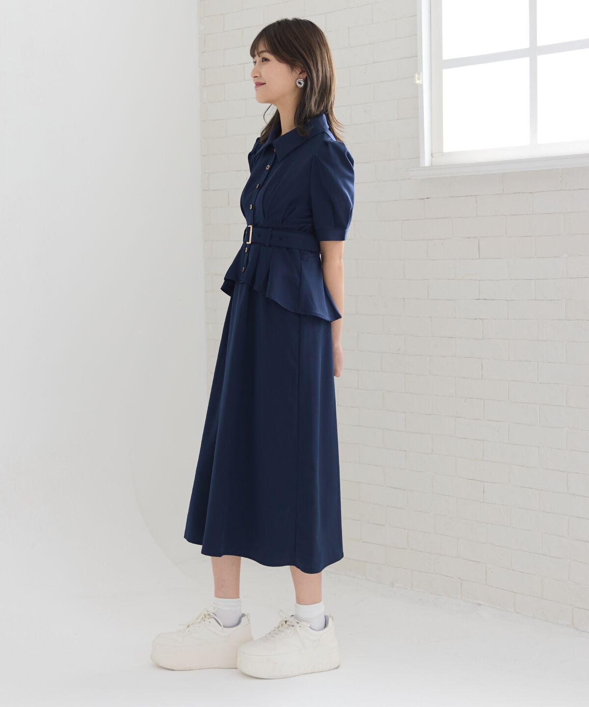 REDYAZEL「ペプラムシャツワンピース」|ワンピース|