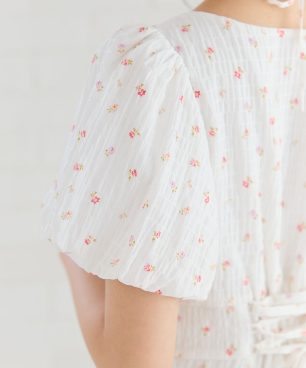 REDYAZEL「フラワープリントバルーンスリーブワンピース」|ワンピース|