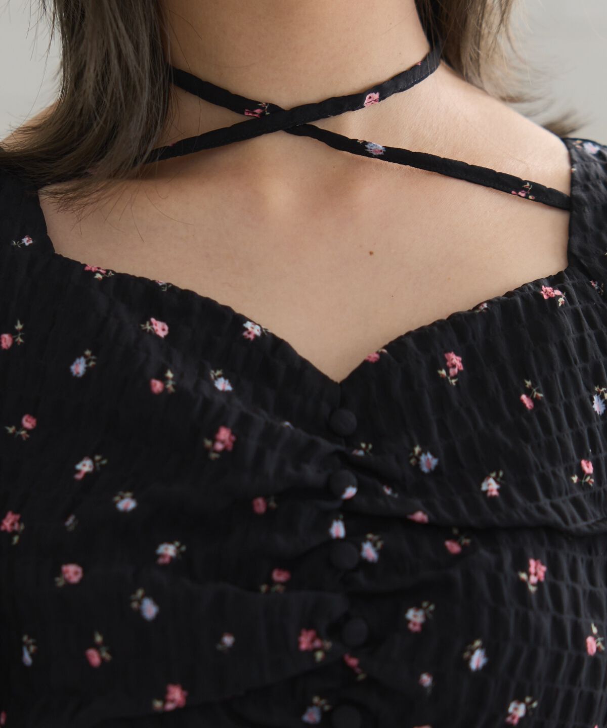 REDYAZEL「フラワープリントバルーンスリーブワンピース」|ワンピース|