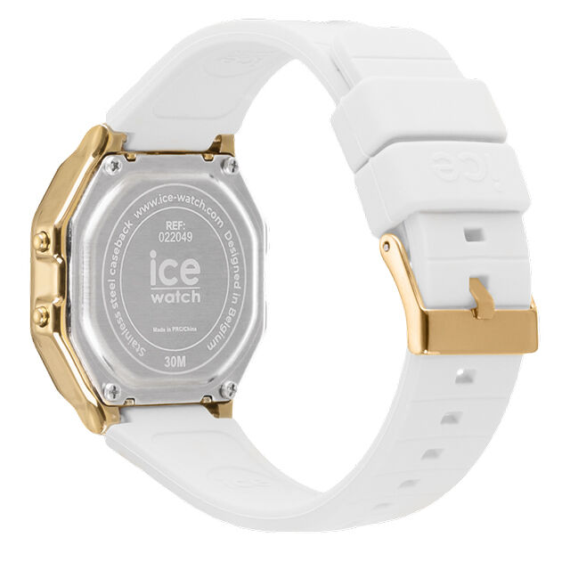 ICE-WATCH「〈ICE-WATCH(ｱｲｽｳｫｯﾁ)〉ICE digit retro ﾎﾜｲﾄｺﾞｰﾙﾄﾞ ｽﾓｰﾙ」|腕時計|