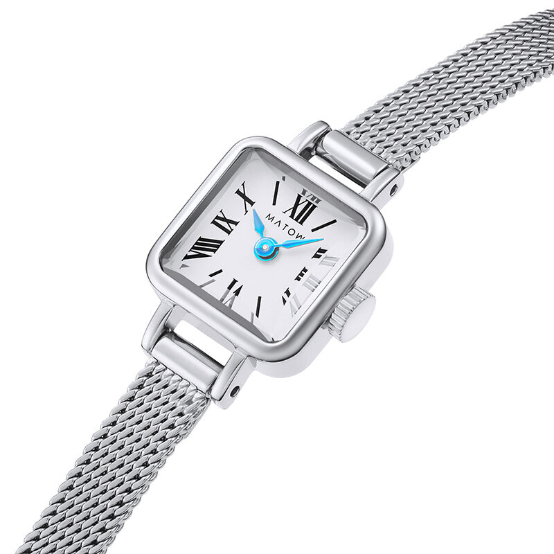 MATOW「〈MATOW (マトウ)〉Tsuki 淡月 -たんげつ- / ﾐﾆｽｸｴｱ ｼﾙﾊﾞｰ ﾎﾜｲﾄ ﾒｯｼｭ」|腕時計|