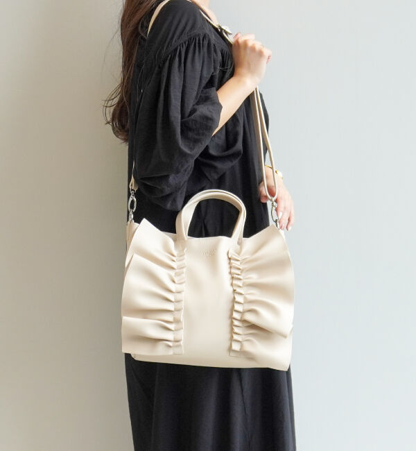 Jewelna Rose「JEWELNA by Jewelna Rose フリルトートバッグ 11833」|ショルダー・メッセンジャー|