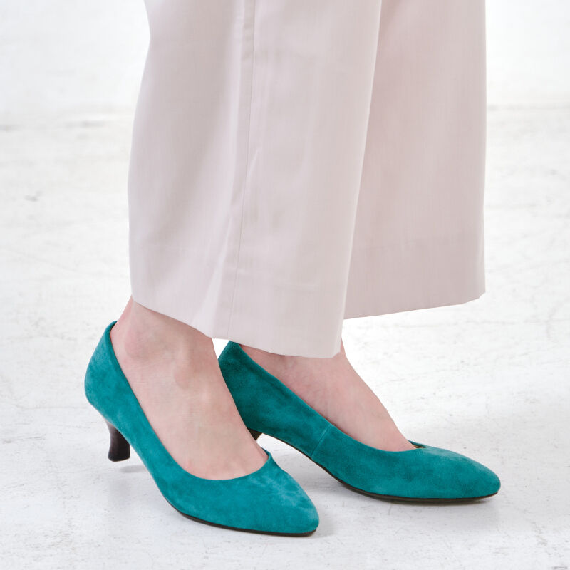ORiental TRaffic「【アウトレット価格】本革スエードミドルヒールパンプス/R-6003」|パンプス|GREEN