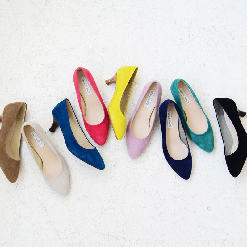 ORiental TRaffic「【アウトレット価格】本革スエードミドルヒールパンプス/R-6003」|パンプス|NAVY