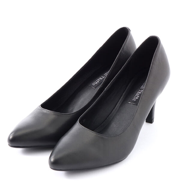 ORiental TRaffic「【本革/通勤/リクルート】ポインテッドヒールブラックパンプス/R-3101」|パンプス|BLACK (E)