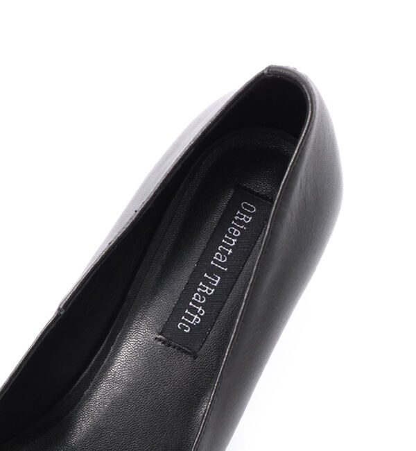 ORiental TRaffic「【本革/通勤/リクルート】ポインテッドヒールブラックパンプス/R-3101」|パンプス|