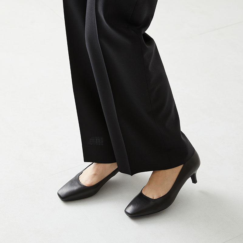 ORiental TRaffic「【本革/通勤/リクルート】スクエアトゥブラックパンプス/R-3103」|パンプス|