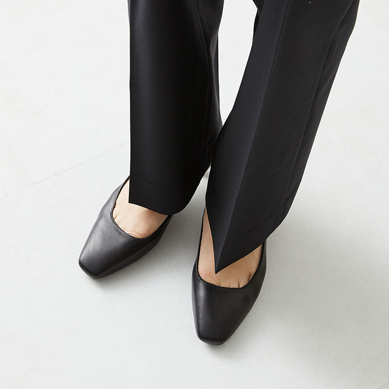 ORiental TRaffic「【本革/通勤/リクルート】スクエアトゥブラックパンプス/R-3103」|パンプス|