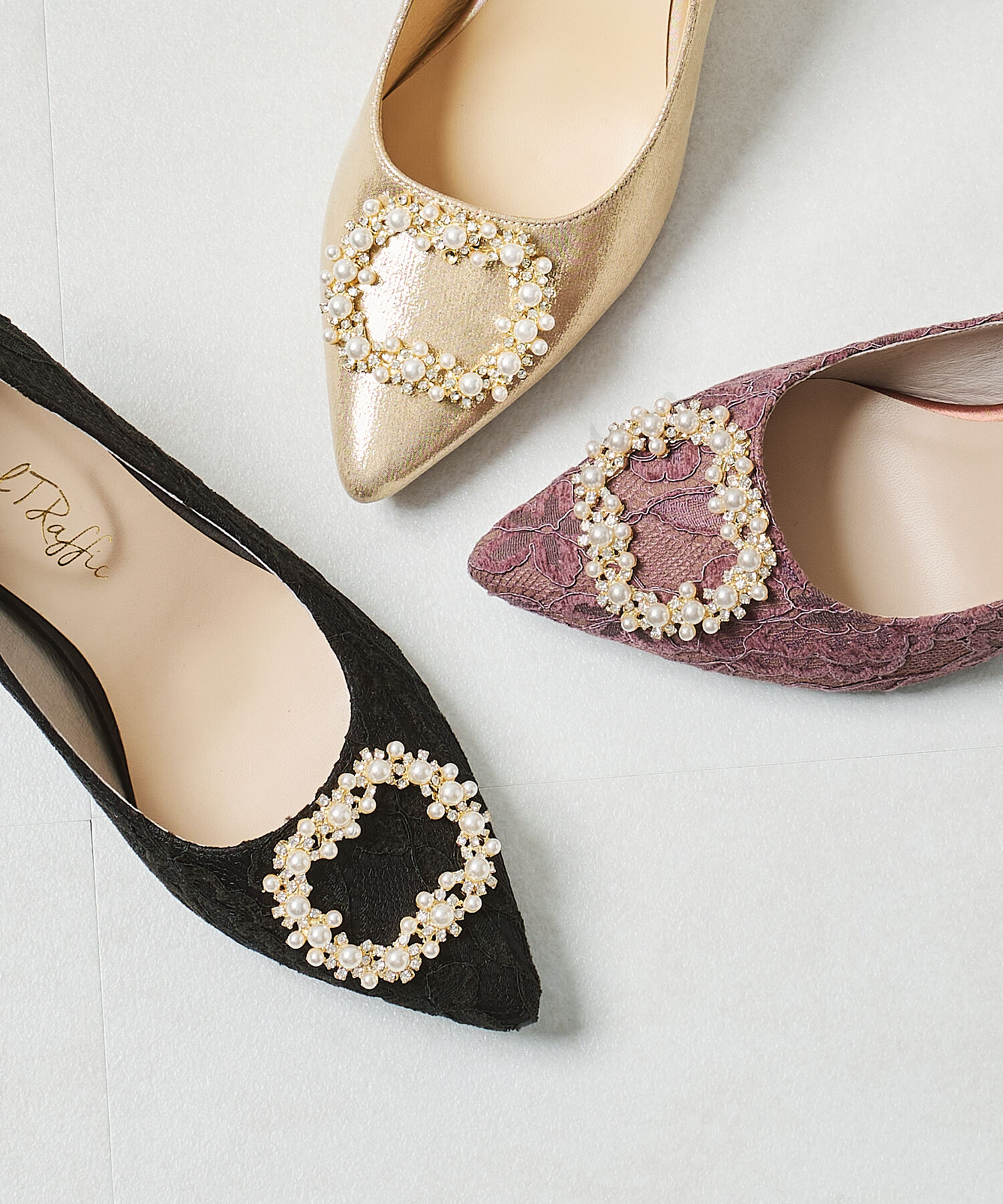 ORiental TRaffic「【オケージョン】パールバックルヒールパンプス/R-2016 パーティー 結婚式 ヒール7cm 人気」|パンプス|