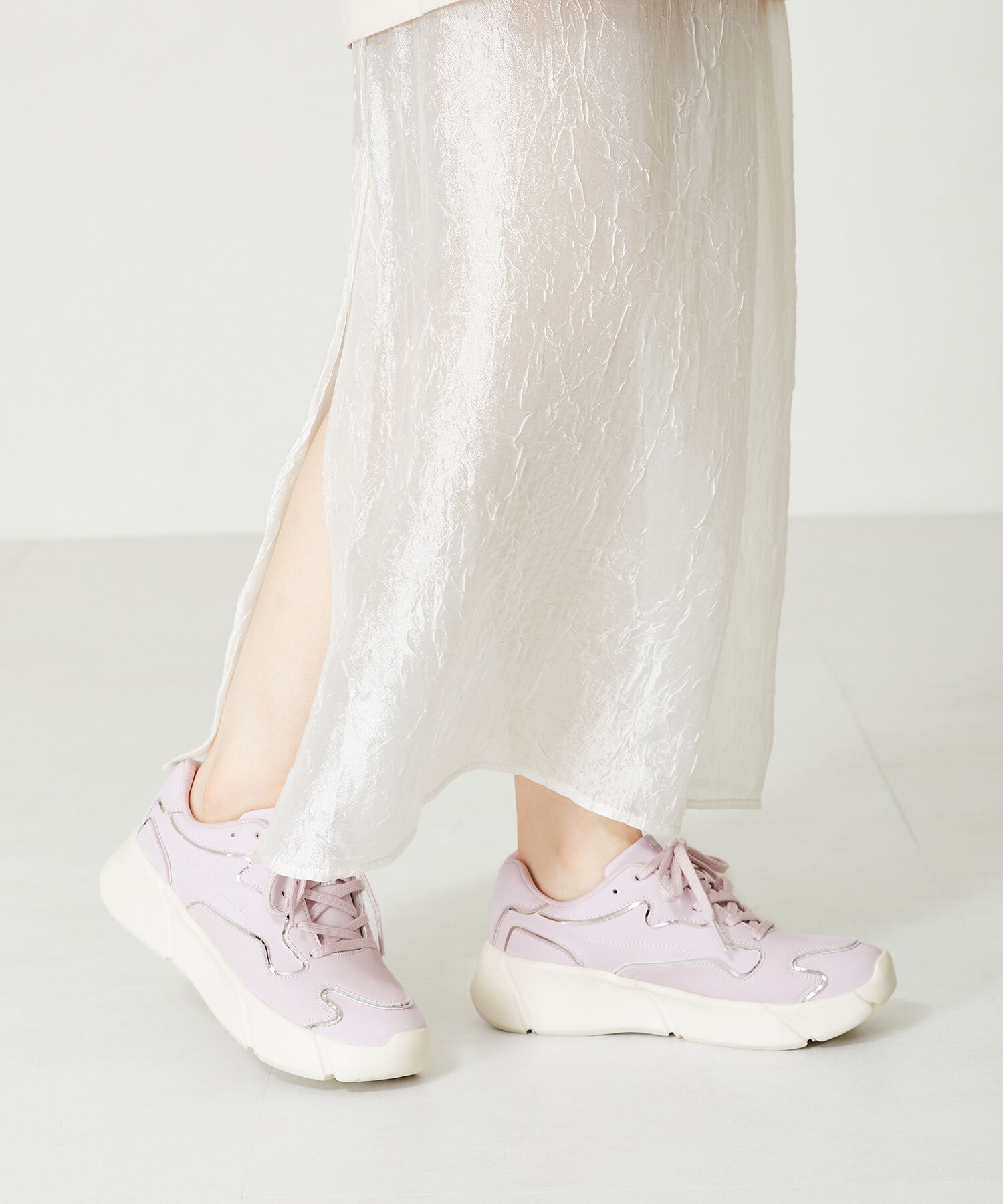 ORiental TRaffic「【トレンド】メタリックライン厚底スニーカー/OT3727」|スニーカー|