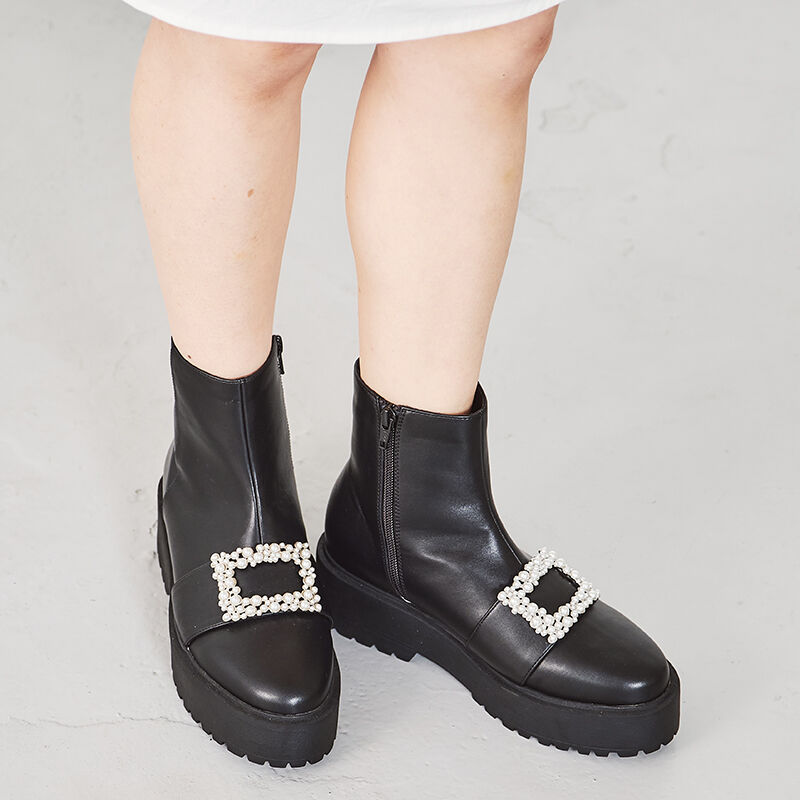 ORiental TRaffic「パールバックル厚底ブーツ/21426」|ショートブーツ|