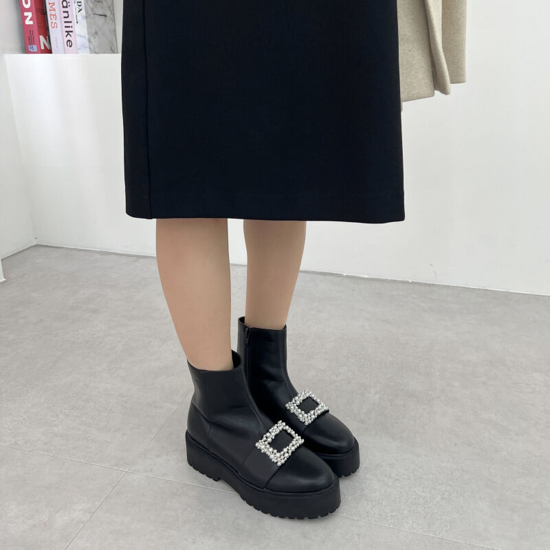 ORiental TRaffic「パールバックル厚底ブーツ/21426」|ショートブーツ|