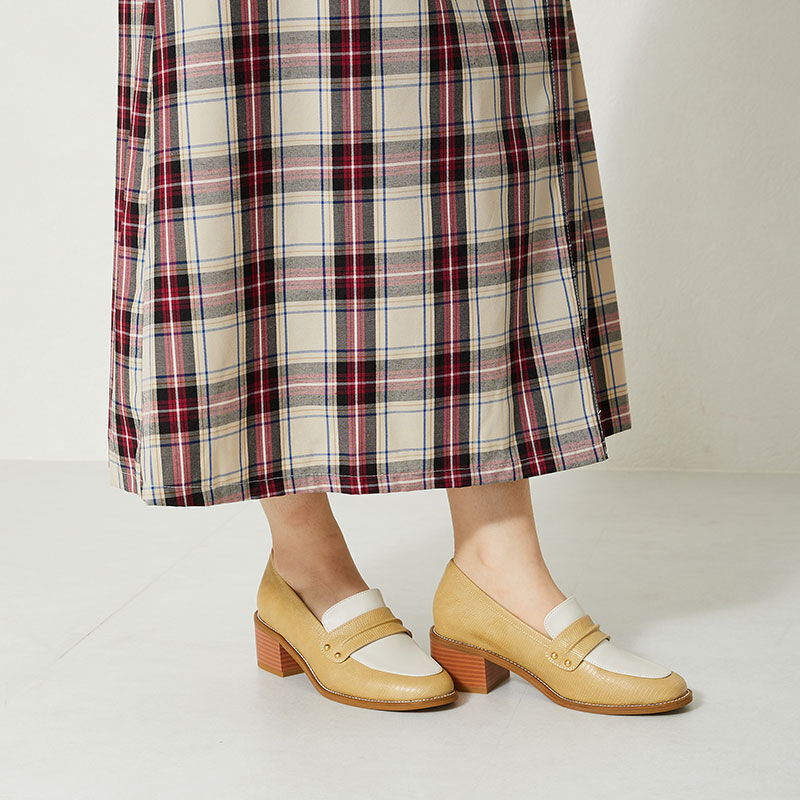 ORiental TRaffic「型押しバイカラーローファー/31118」|パンプス|