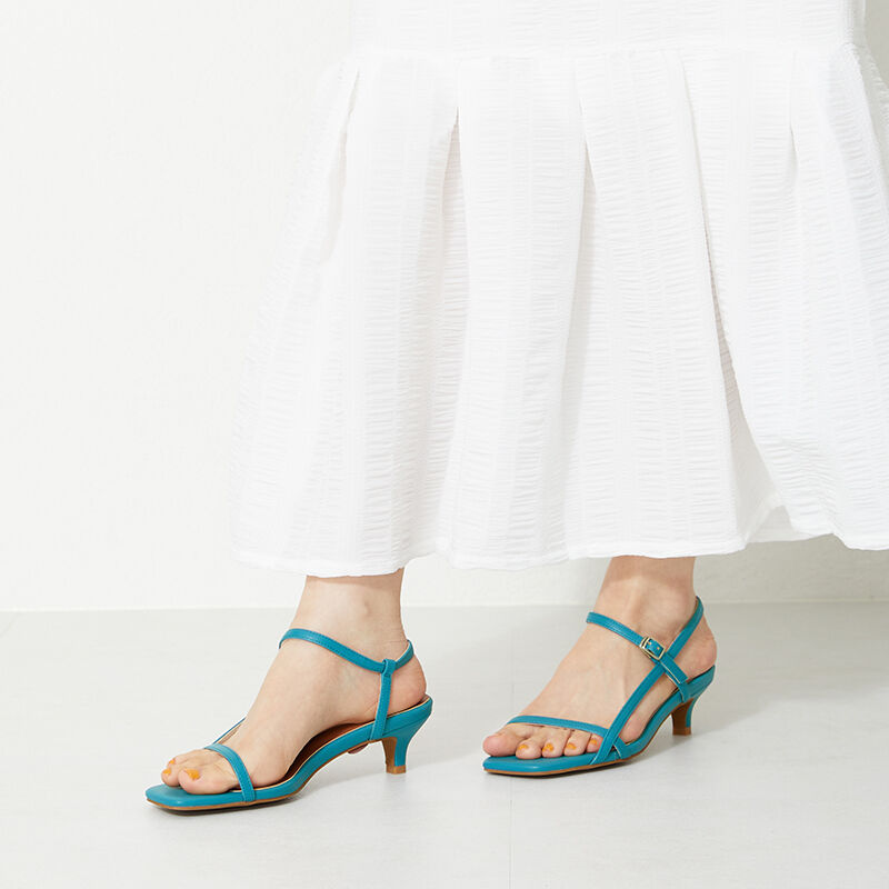 ORiental TRaffic「【トレンド】アシンメトリーナローストラップサンダル/31230 サンダル ヒール5.2cm」|サンダル|