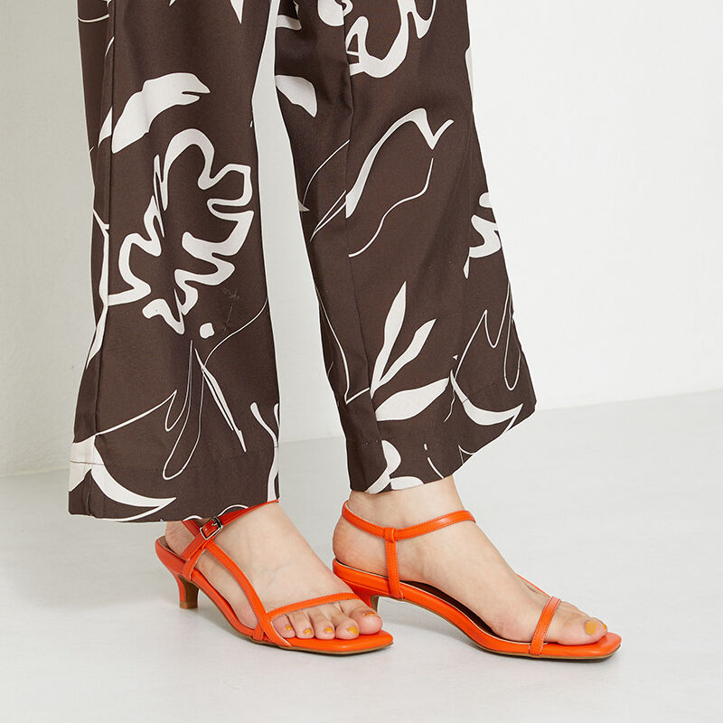 ORiental TRaffic「【トレンド】アシンメトリーナローストラップサンダル/31230 サンダル ヒール5.2cm」|サンダル|