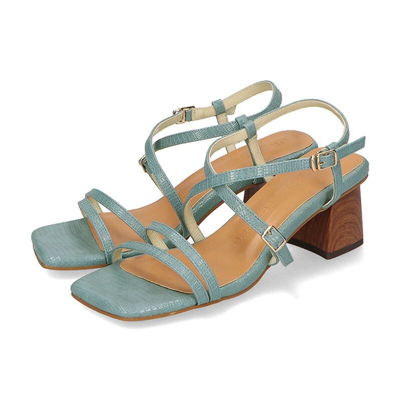 ORiental TRaffic「【アウトレット価格】スクエアトゥ型押しストラップサンダル/31227 サンダル カジュアル 人気 トレンド」|サンダル|