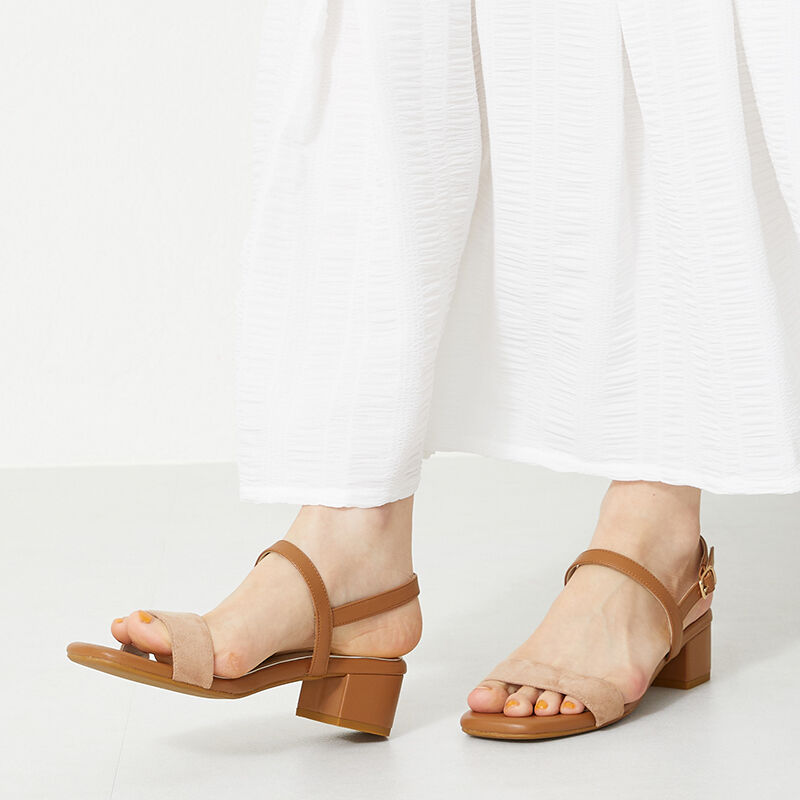 WA Oriental TRaffic「バックストラップトミドルヒールサンダル/32211」|サンダル|BROWN