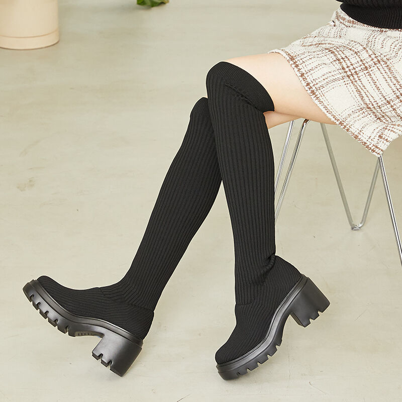 ORiental TRaffic「厚底ソックスニーハイブーツ/31513」|ロングブーツ|