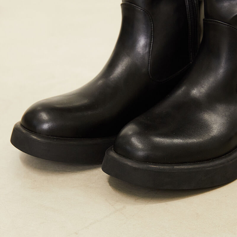 ORiental TRaffic「ラウンドトゥ ローヒール ロングブーツ /31505 ヒール3.5ｃｍ ゆったり」|ロングブーツ|