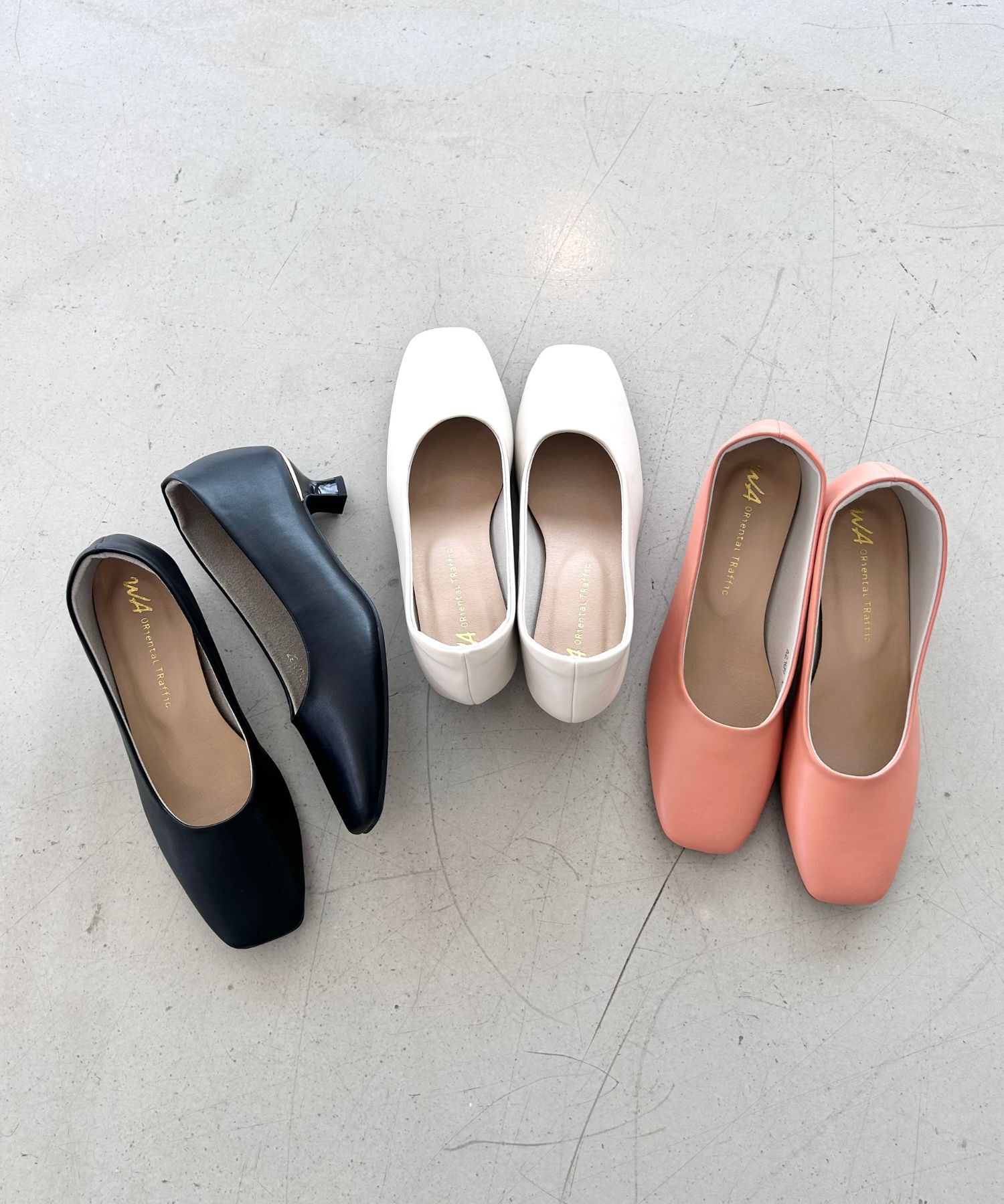 WA Oriental TRaffic「【アウトレット価格】スクエアトゥラインヒールパンプス/42109」|パンプス|BEIGE