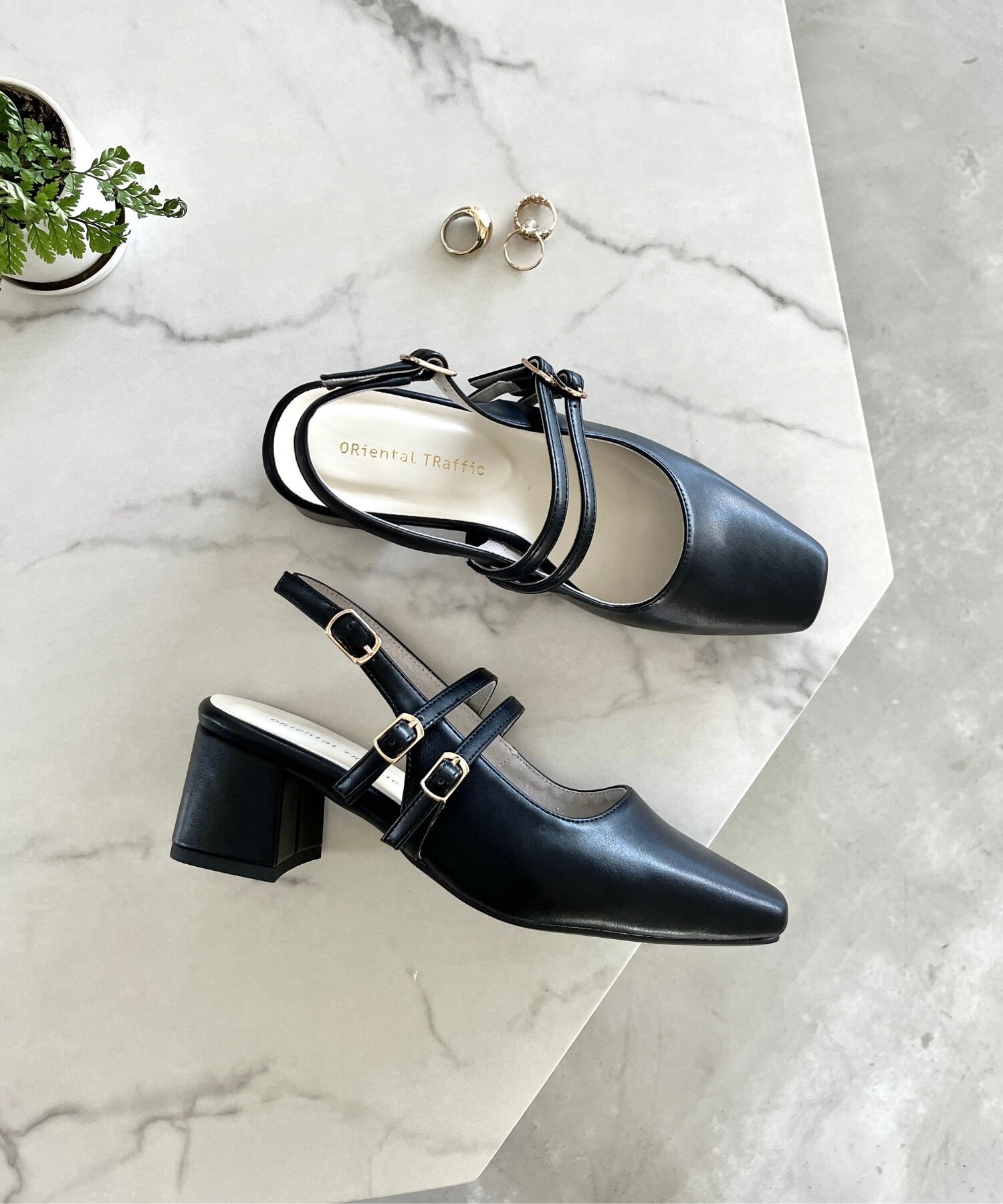 ORiental TRaffic「スクエアトゥバックストラップパンプス/41116」|パンプス|