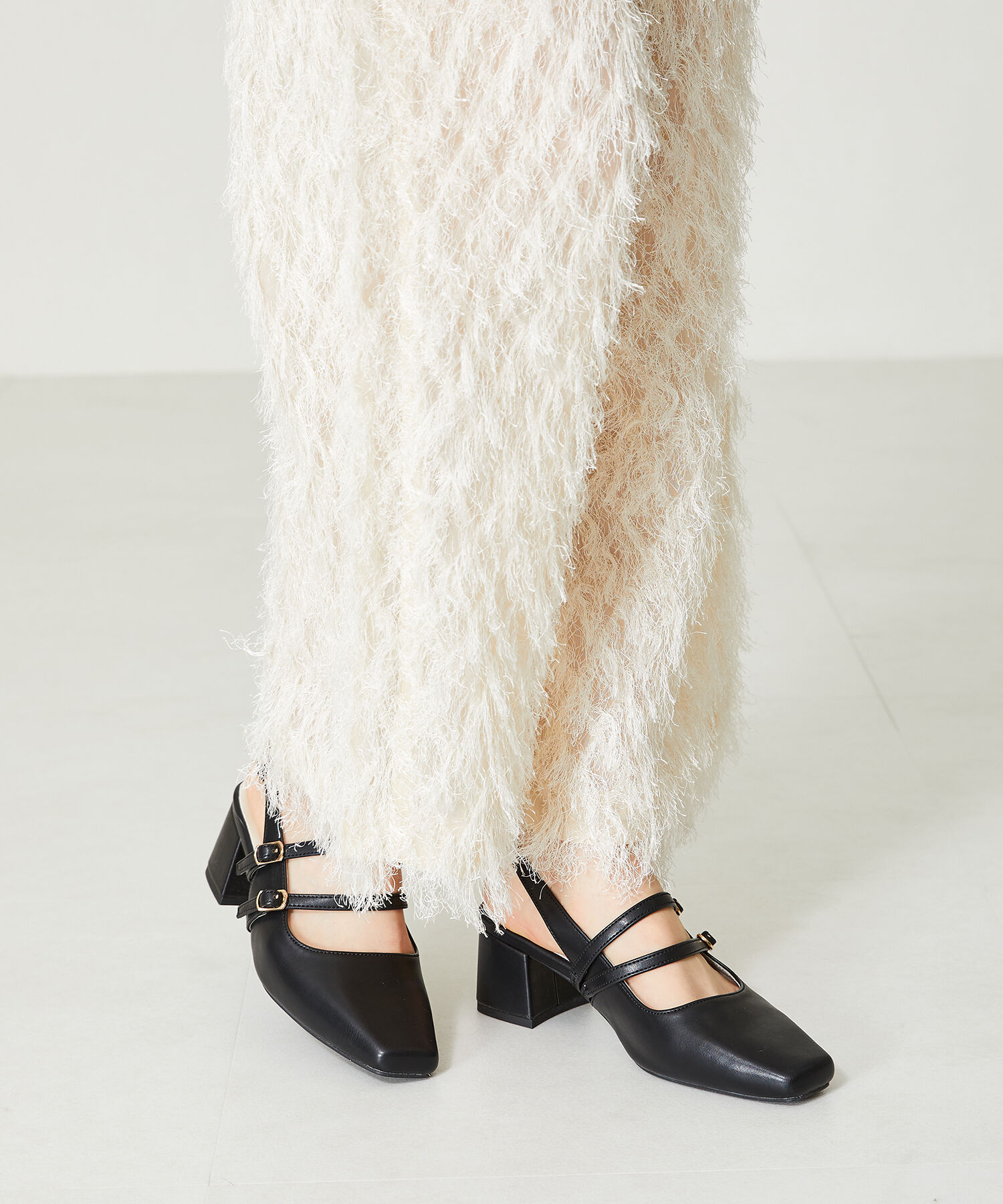 ORiental TRaffic「スクエアトゥバックストラップパンプス/41116」|パンプス|