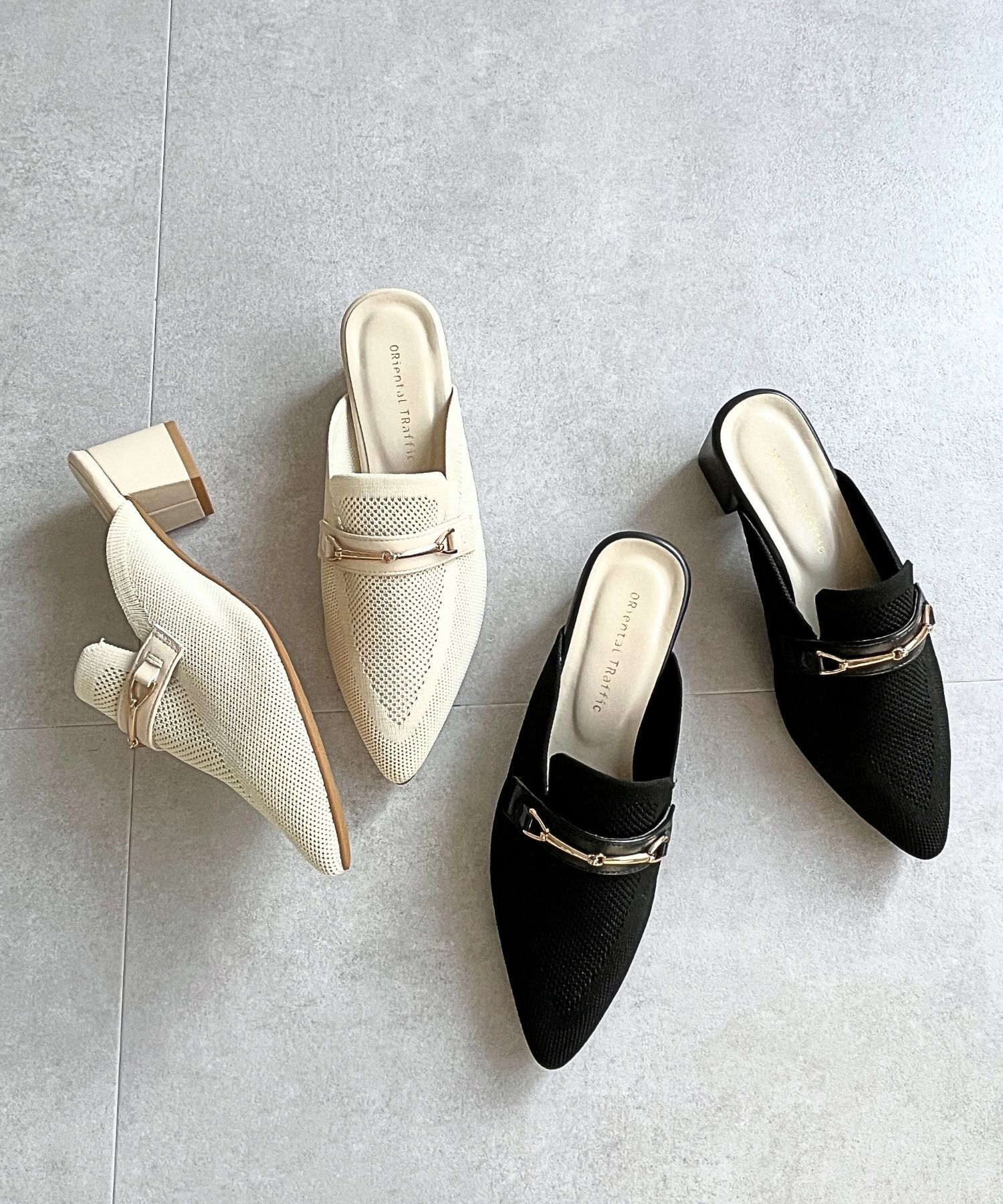 ORiental TRaffic「ローファーデザインニットミュール/45102」|パンプス|