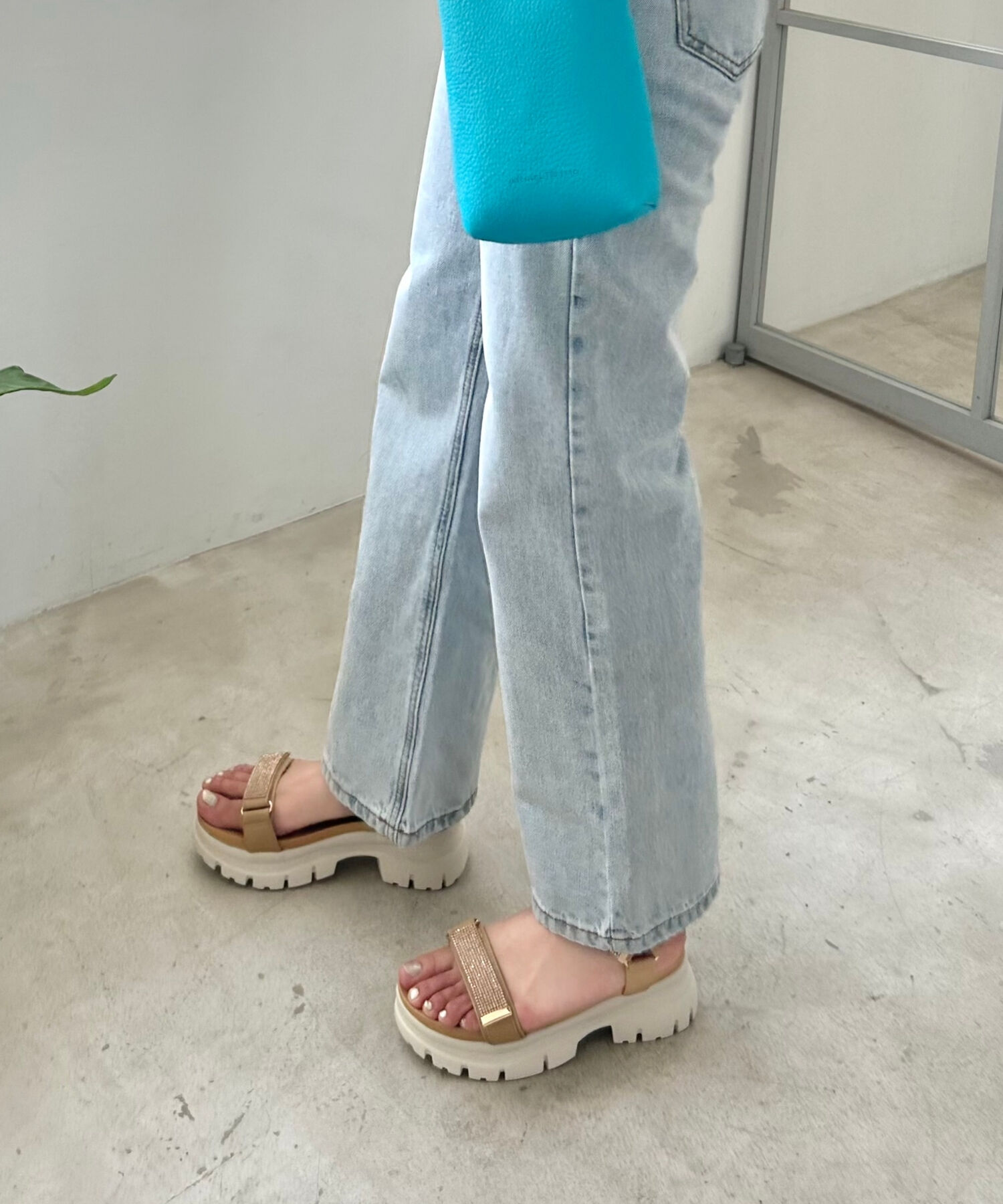 ORiental TRaffic「【定番】ビジューストラップスポーツサンダル/41220 スポサン 人気 トレンド 売れてる」|サンダル|