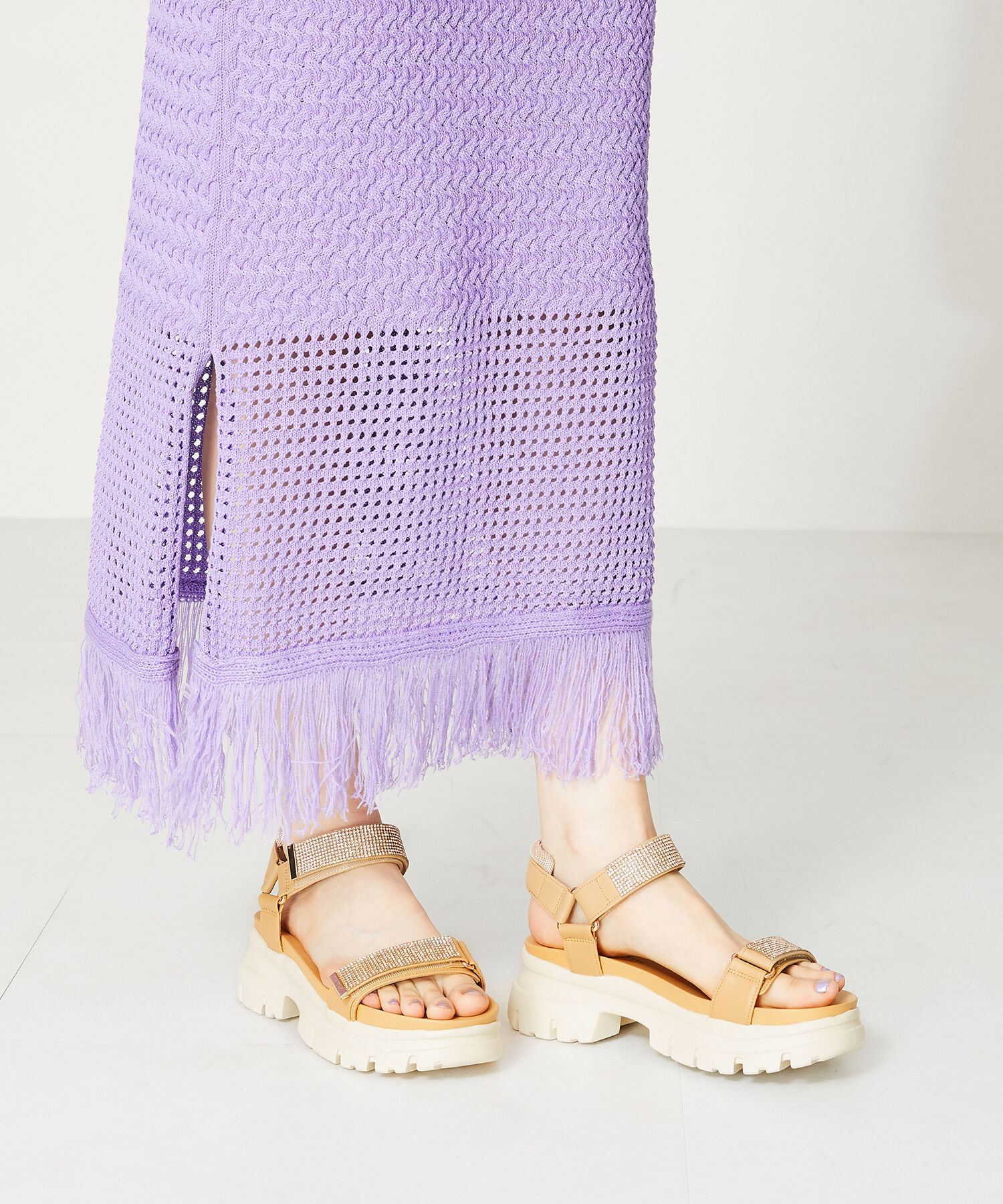 ORiental TRaffic「【定番】ビジューストラップスポーツサンダル/41220 スポサン 人気 トレンド 売れてる」|サンダル|