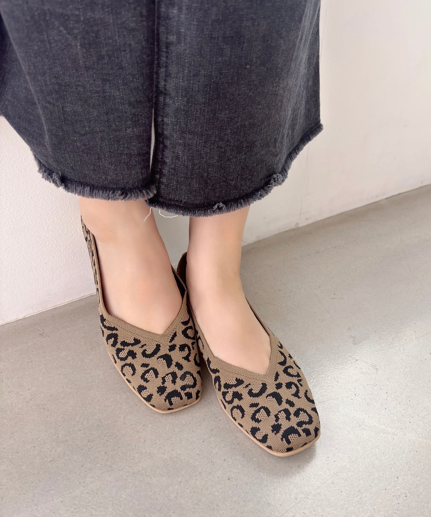 ORiental TRaffic「【洗濯OK】 ニットパンプス /R-3215 軽量 フラット ニット 通気性 柔らかい」|パンプス|BROWN