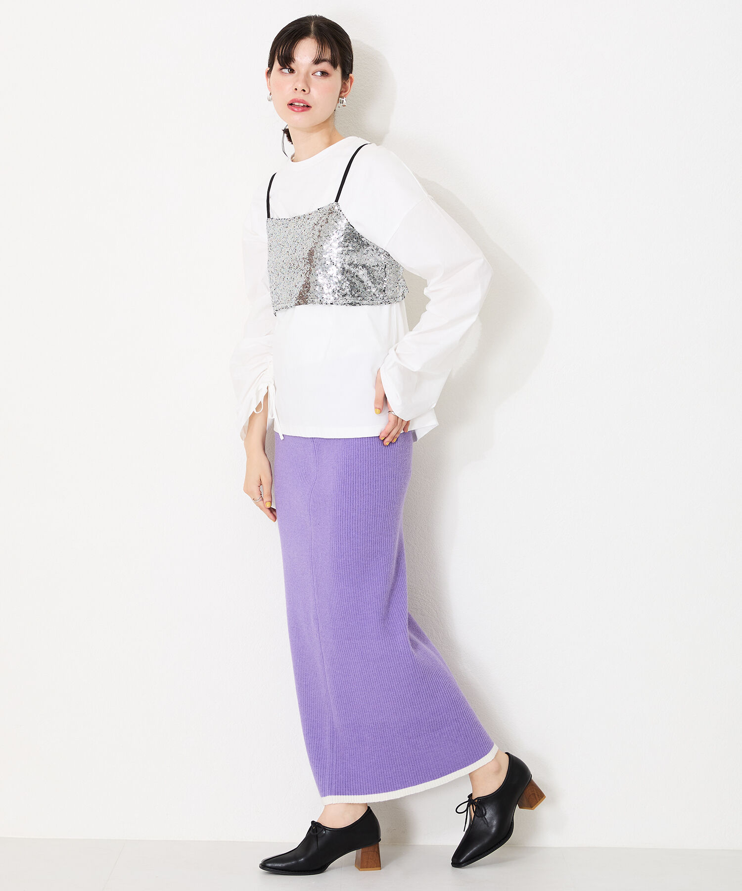 ORiental TRaffic「●2024秋冬新作●ウッドヒール甲深パンプス/41307」|パンプス|