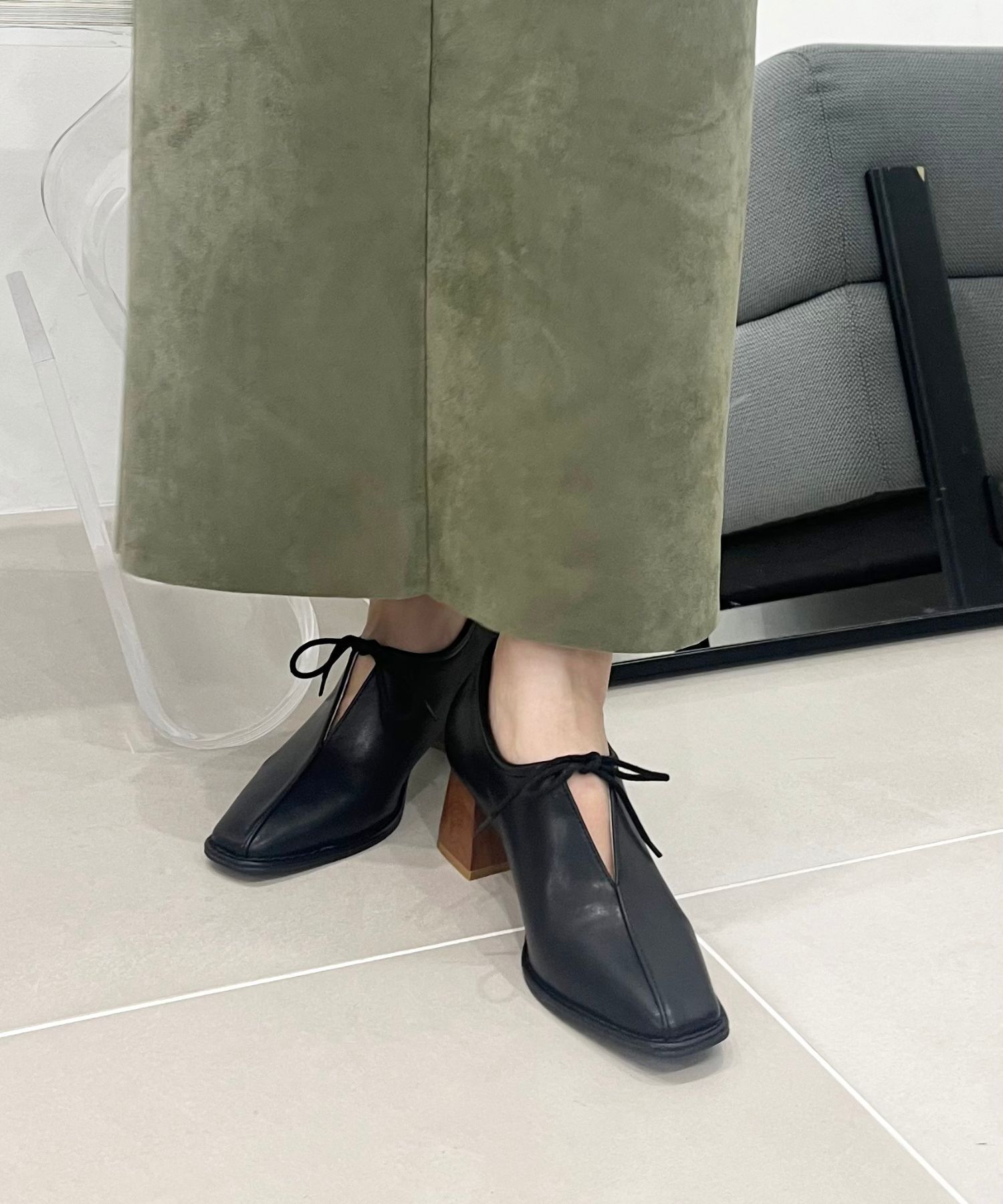 ORiental TRaffic「●2024秋冬新作●ウッドヒール甲深パンプス/41307」|パンプス|