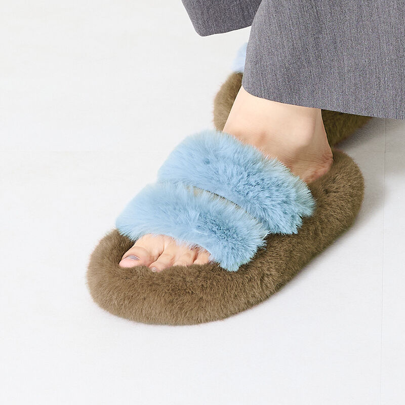 ORiental TRaffic「2024秋冬新作ダブルベルトファーサンダル/41317」|サンダル|