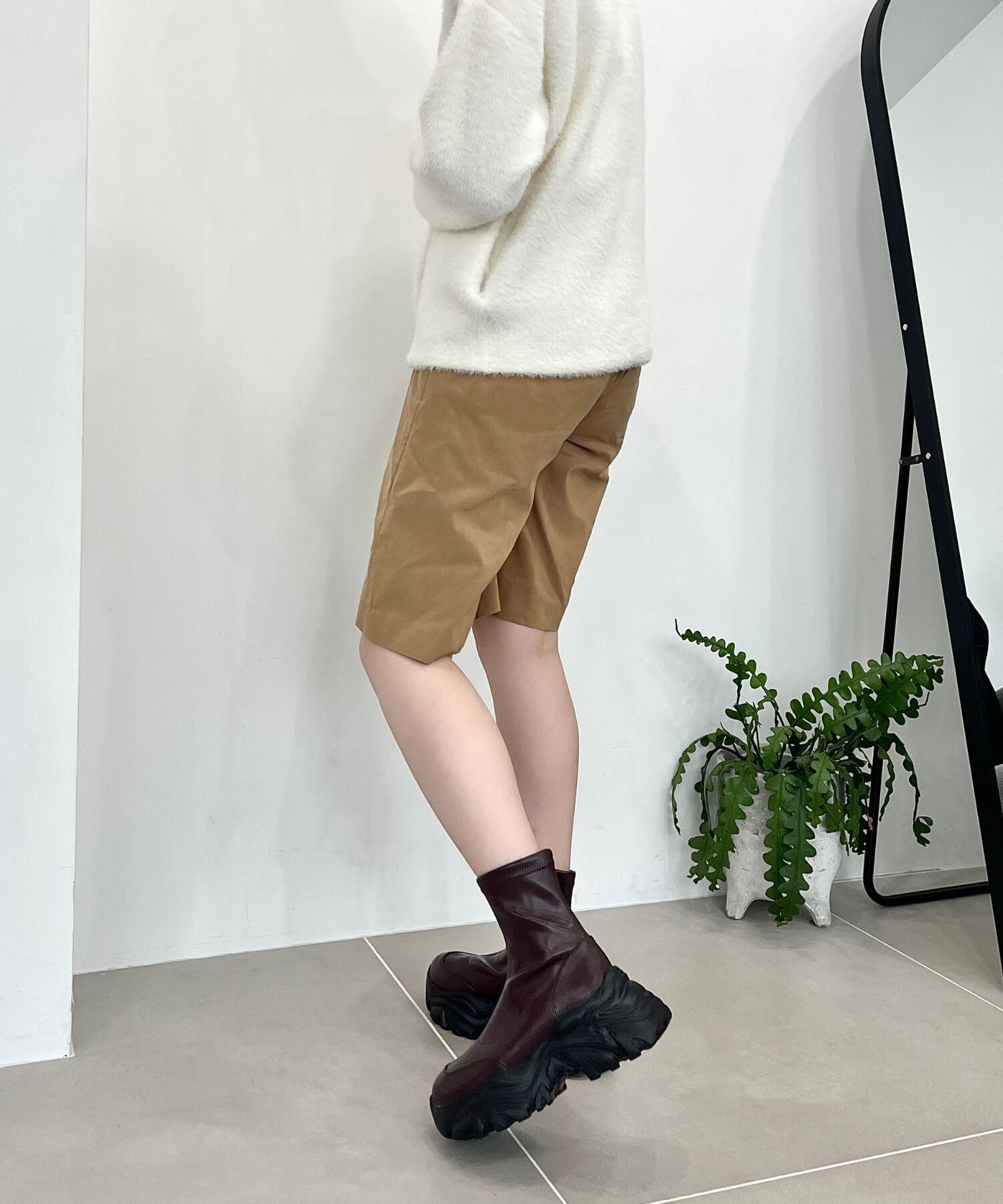 ORiental TRaffic「【 軽量 ・ 厚底 】 スニーカーソール ショートブーツ /41412 ストレッチ 美脚」|スニーカー|