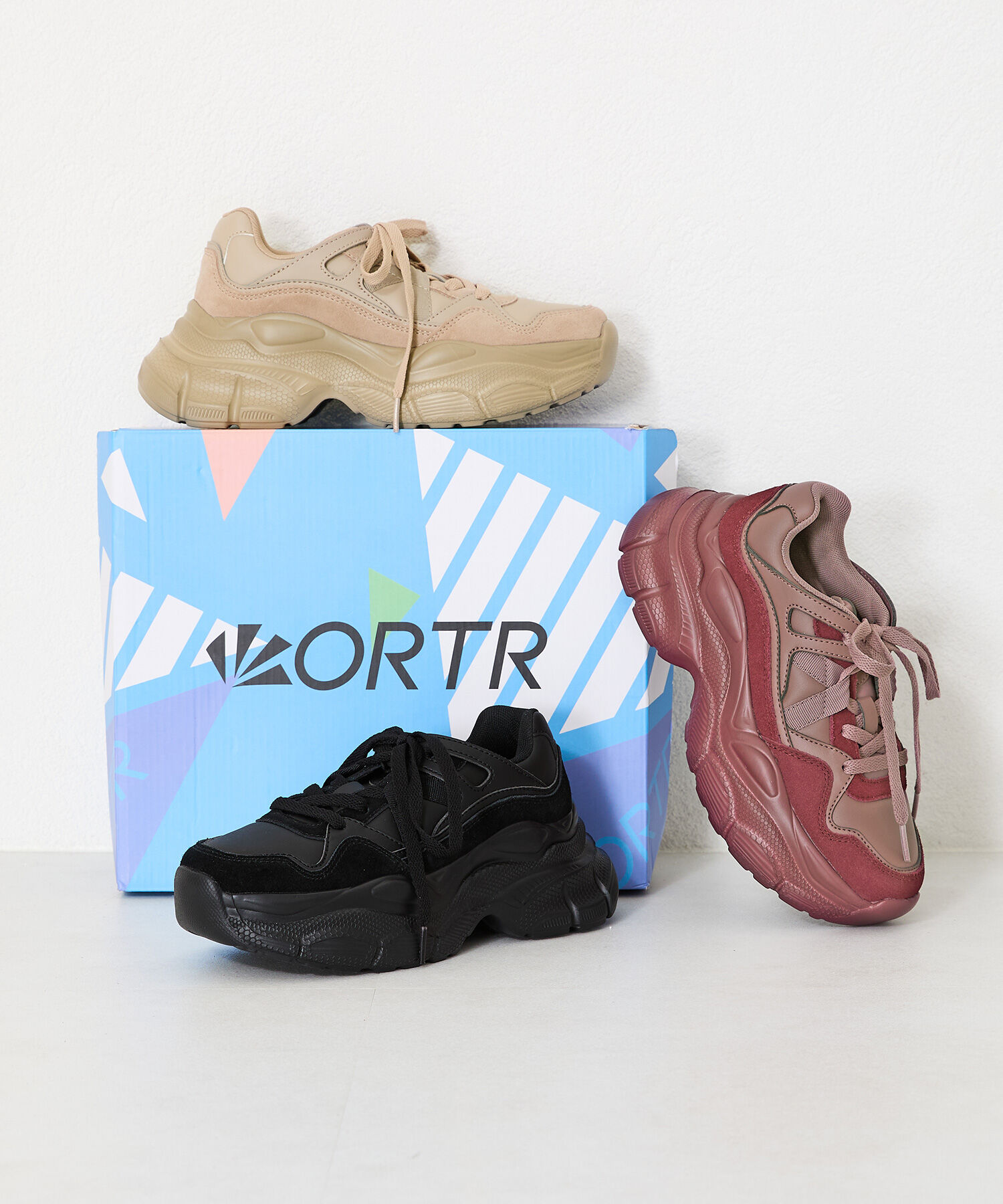 ORiental TRaffic「【アウトレット価格】ナイロンテープ厚底スニーカー/OT3745」|スニーカー|RED