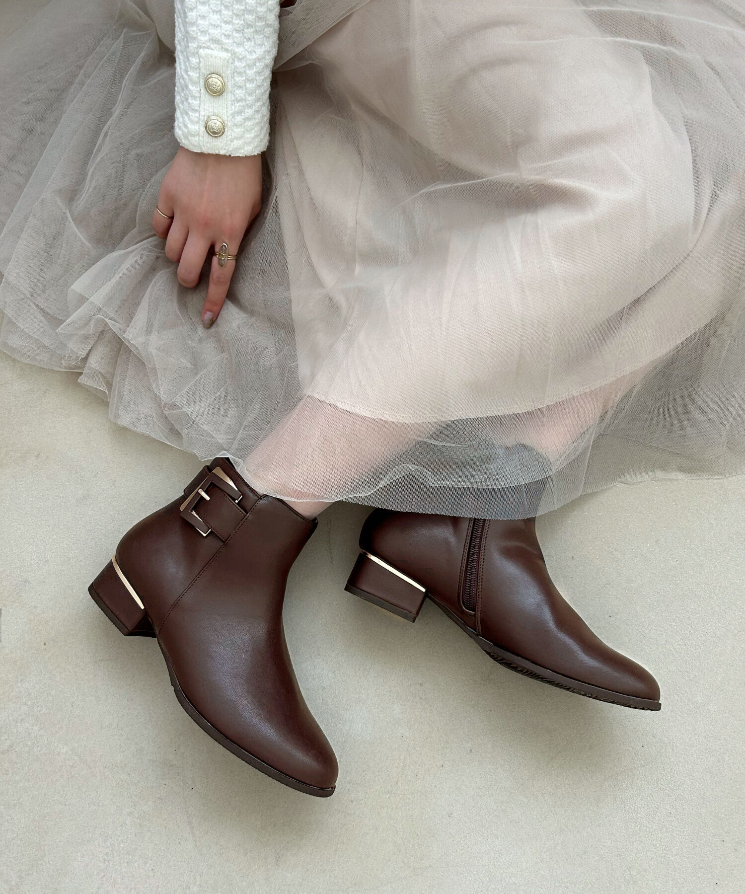 WA Oriental TRaffic「●2024秋冬新作●バックルベルトショートブーツ/42402」|ショートブーツ|BROWN