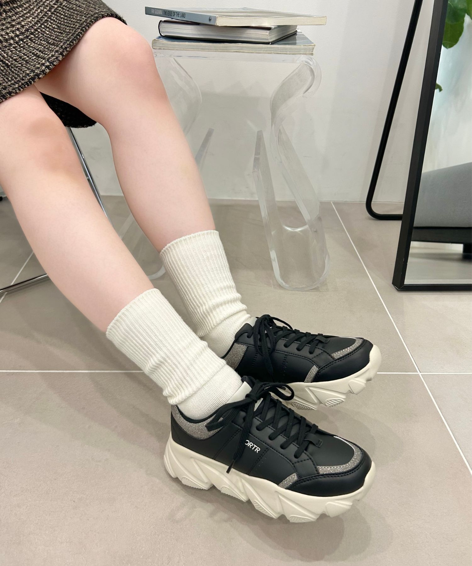 ORiental TRaffic「グリッター&times;スムース厚底スニーカー/OT3741」|スニーカー|