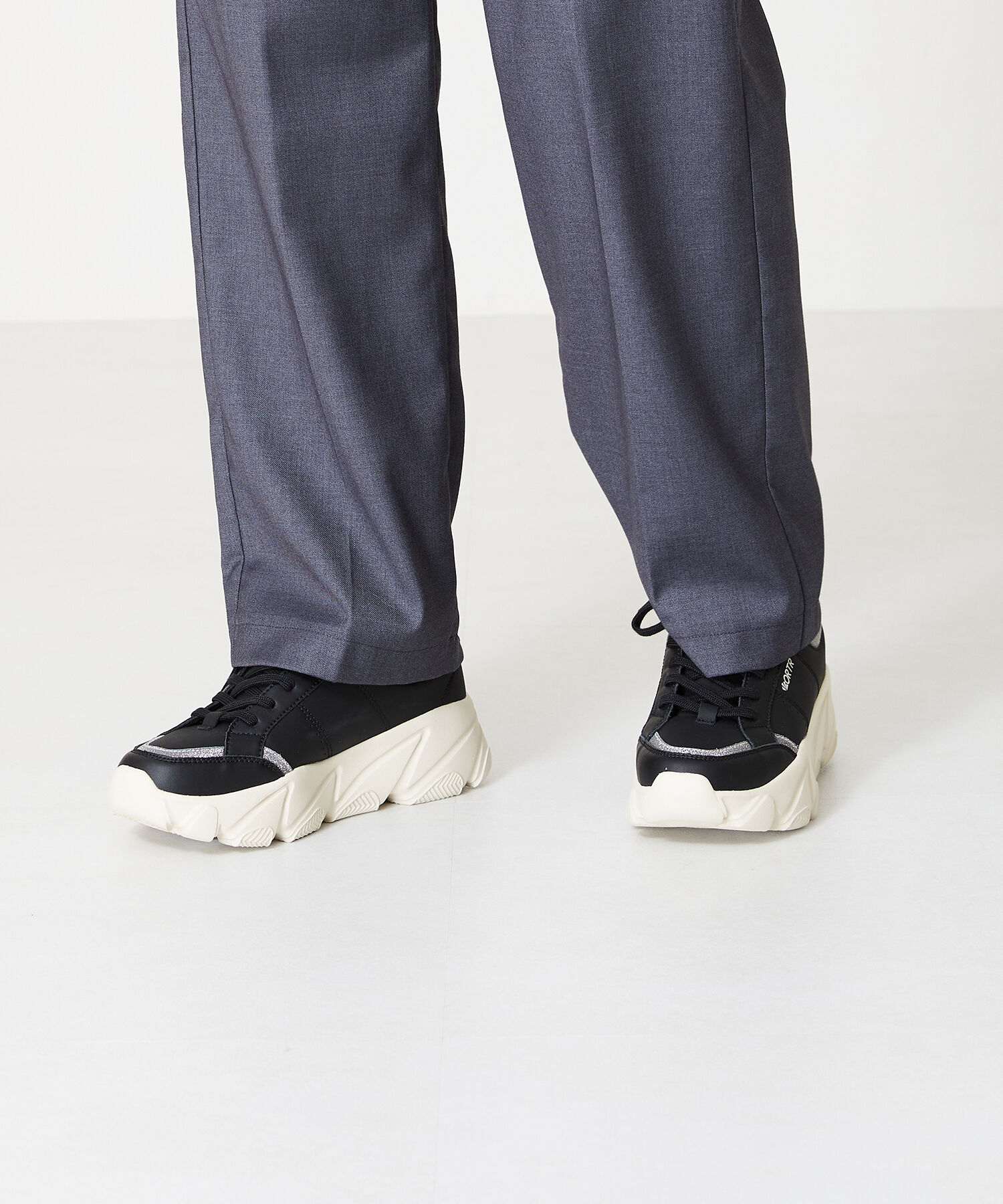 ORiental TRaffic「グリッター&times;スムース厚底スニーカー/OT3741」|スニーカー|