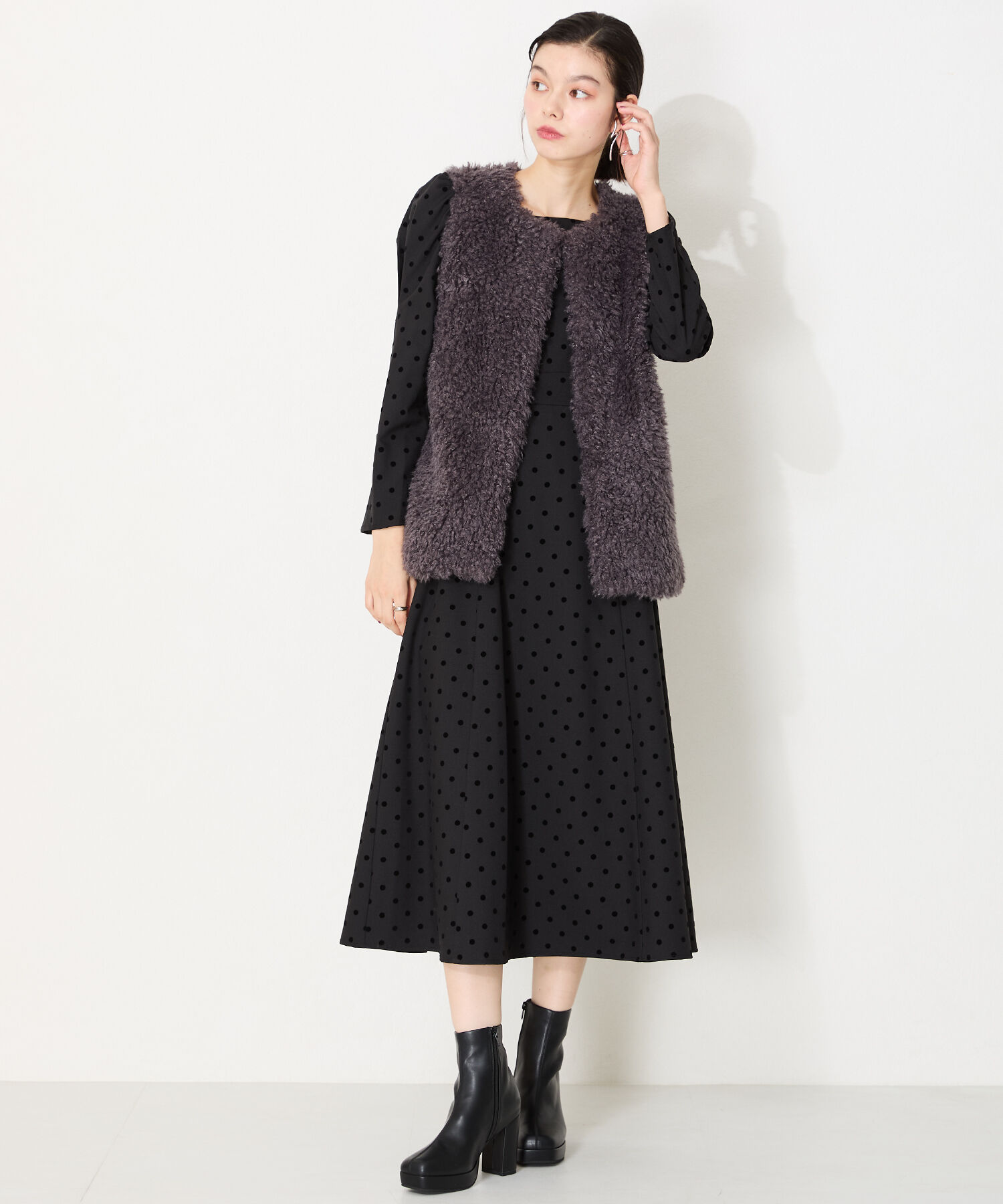 ORiental TRaffic「●2024秋冬新作●プラットフォームヒールショートブーツ/41422」|ショートブーツ|