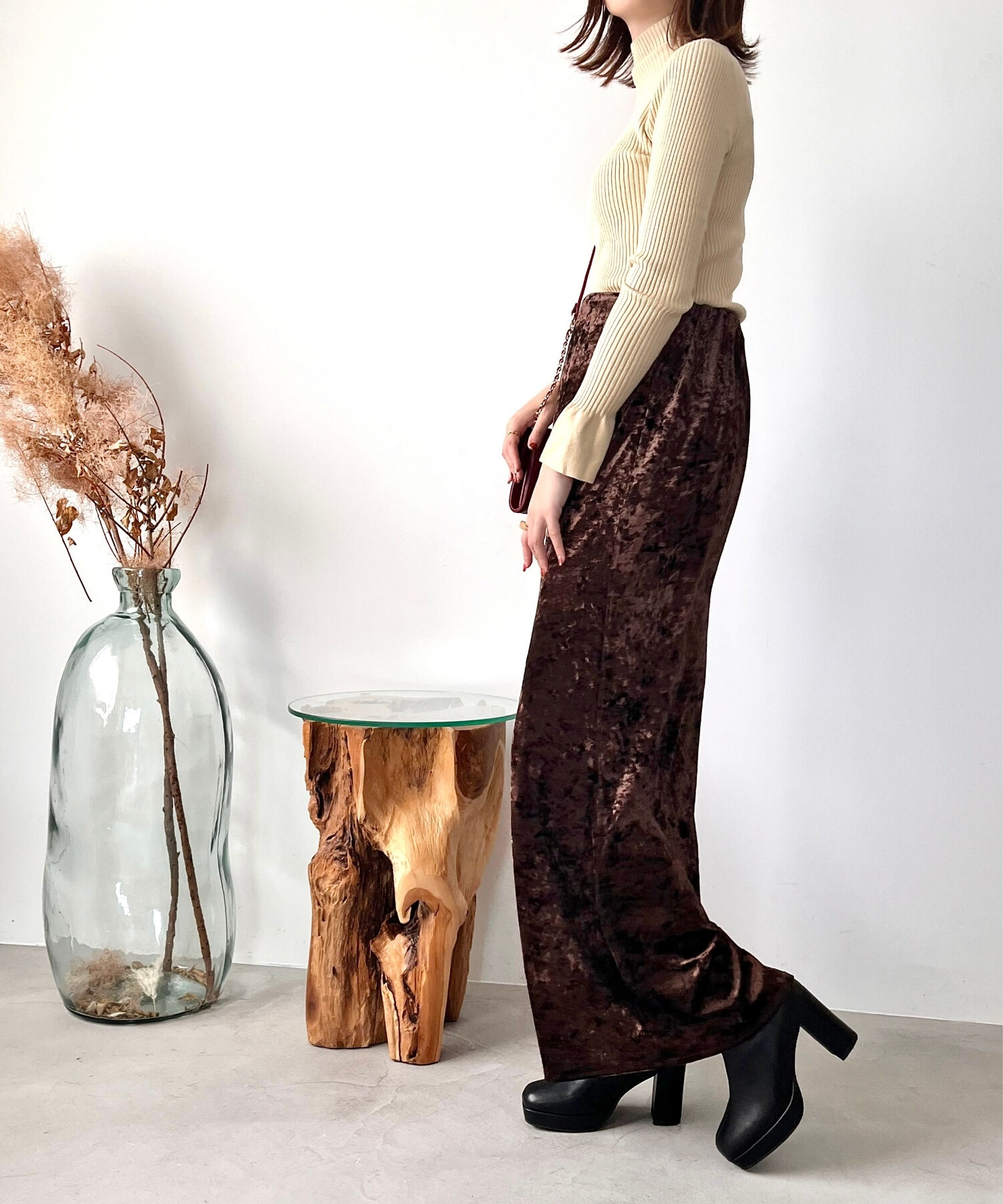 ORiental TRaffic「●2024秋冬新作●プラットフォームヒールショートブーツ/41422」|ショートブーツ|